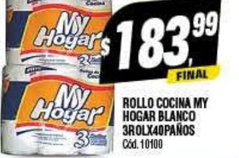 Supermercados Yaguar Rollo Cocina My Hogar Blanco 3Rolx40Panos oferta