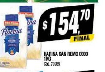 Supermercados Yaguar Harina San Remo 0000 1Kg oferta