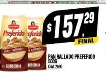 Supermercados Yaguar Pan Rallado Preferido 500G oferta