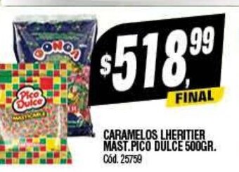Supermercados Yaguar Caramelos Lheritier Mast.Pico Dulce 500GR oferta