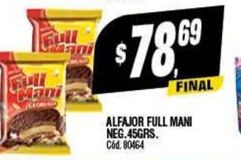 Supermercados Yaguar Alfajor Full Mani Neg. 45Grs oferta