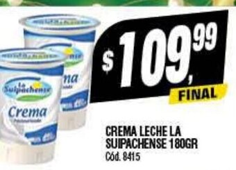 Supermercados Yaguar Crema Leche La Suipachense 180gr oferta