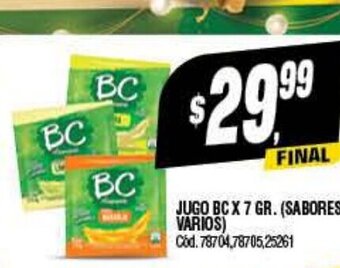 Supermercados Yaguar Jugo Bc x 7gr oferta