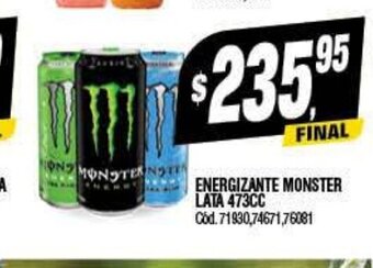 Supermercados Yaguar Energizante Monster Lata 473cc oferta
