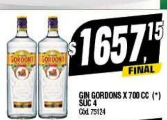 Supermercados Yaguar Gin Gordons x 700cc oferta