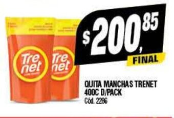 Supermercados Yaguar Quita Manchas Trenet 400c d/pack oferta