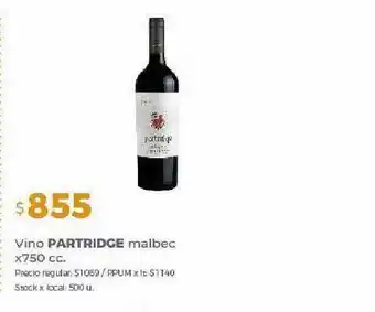 Disco Vino partridge malbec oferta