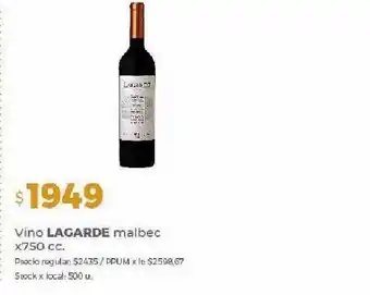 Disco Vino lagarde malbec oferta