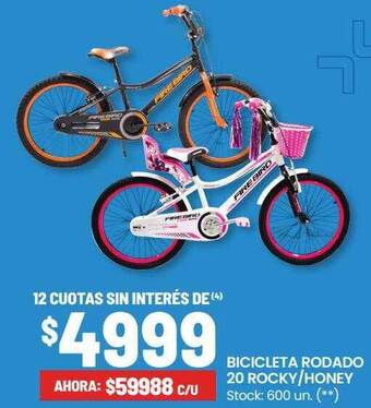 Changomas Bicicleta rodado 20 rocky honey oferta
