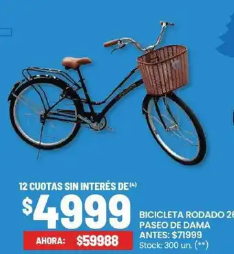 Changomas Bicicleta rodado 26 paseo de dama oferta