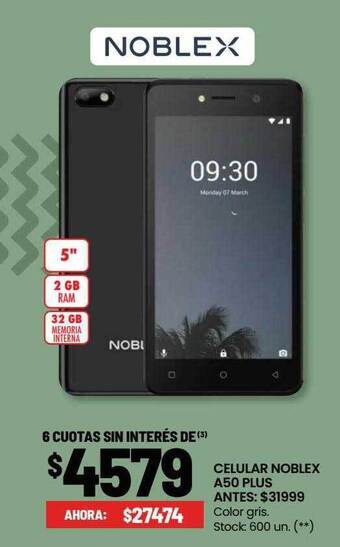 Changomas Celular noblex a50 plus oferta