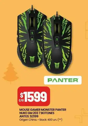 Changomas Mouse gamer monster panter nuke gm 203 7 botones oferta