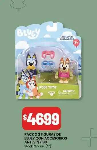 Changomas Pack x 2 figuras de bluey con accesorios oferta