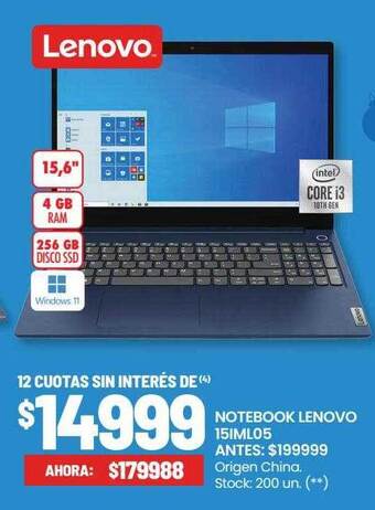 Changomas Notebook lenovo 15iml05 oferta