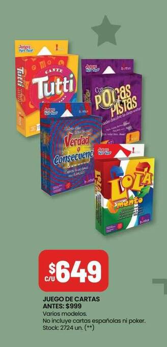 Changomas Juego de cartas oferta