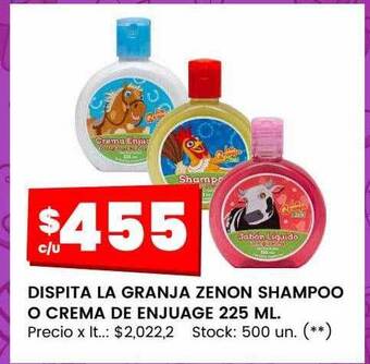 Changomas Dispita la granja zenon shampoo o crema de enjuague oferta