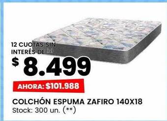 Changomas Colchón espuma zafiro 140x18 oferta