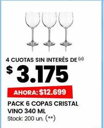 Changomas Pack 6 copas cristal vino oferta