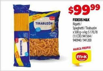 Makro Fideos m&k oferta