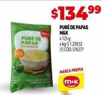 Makro Puré de papas m&k oferta