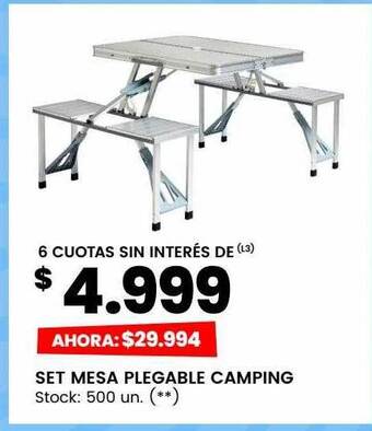 Changomas Set mesa plegable camping oferta
