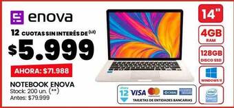 Changomas Notebook enova oferta