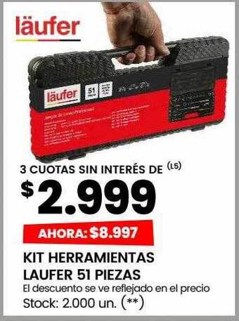 Changomas Kit herramientas laufer 51 piezas oferta