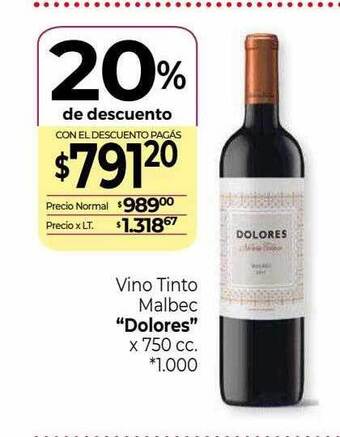 La Anonima Vino tinto malbec oferta