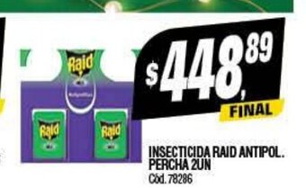 Supermercados Yaguar Insecticida Raid Antipol. Percha 2un oferta