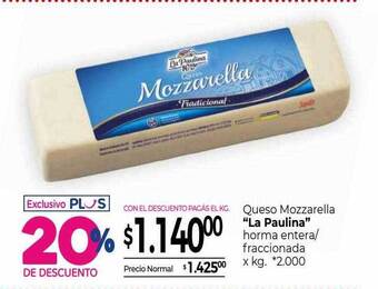 La Anonima Queso mozzarella oferta