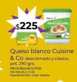 Supermercados Vea Queso blanco cuisine & co oferta