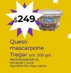 Supermercados Vea Queso mascarpone tregar oferta