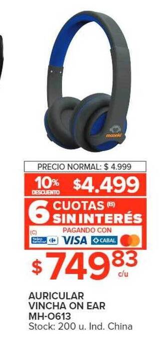 Carrefour Auricular vincha on ear mh-0613 oferta