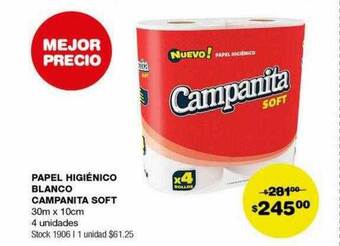 Atomo Conviene Papel higiénico blanco campanita soft oferta