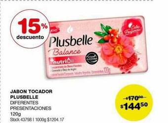 Atomo Conviene Jabon tocador plusbelle 15% descuento oferta