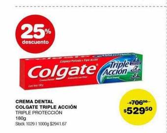 Atomo Conviene Crema dental colgate triple acción 25% descuento oferta