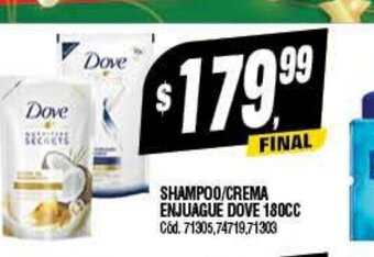 Supermercados Yaguar Shampoo/Crema Enjuague Dove 180cc oferta