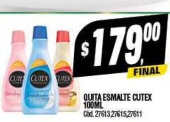 Supermercados Yaguar Quita Esmalte Cutex 100ml oferta