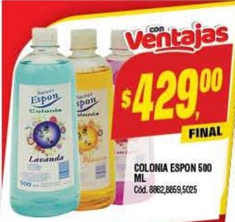 Supermercados Yaguar Colonia Espon 500ml oferta