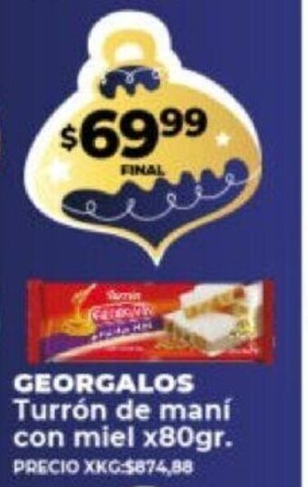Supermayorista Vital Georgalos Turrón de Mani Con Miel x 80gr oferta