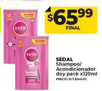 Supermayorista Vital Sedal Shampoo/Acondicionador doy pack x 120ml. oferta