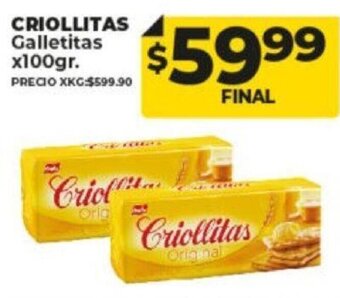 Supermayorista Vital Criollitas Galletitas x100gr oferta