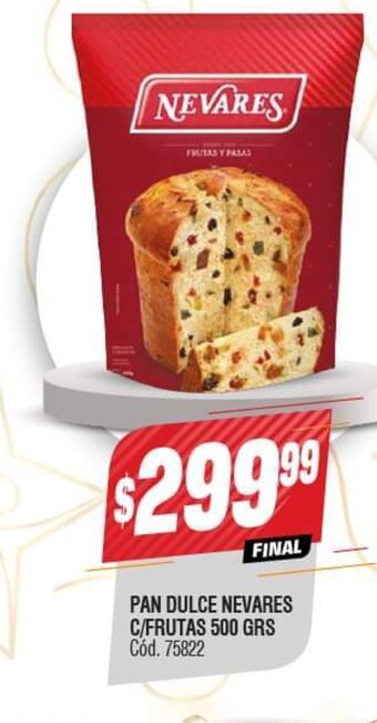 Supermercados Yaguar Pan Dulce Nevares C/Frutas 500 Grs oferta