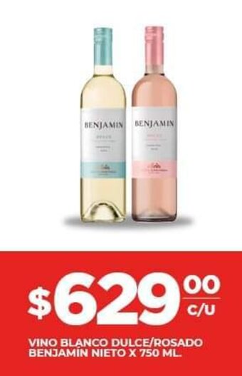 Supermercados DIA Vino Blanco Dulce/Rosado Benjamin Nieto x 750ml oferta