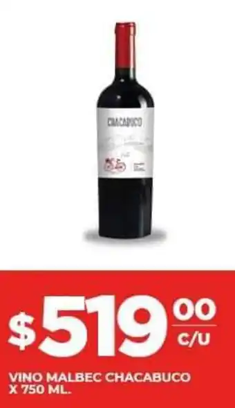 Supermercados DIA Vino Malbec Chacabuco x 750ml oferta