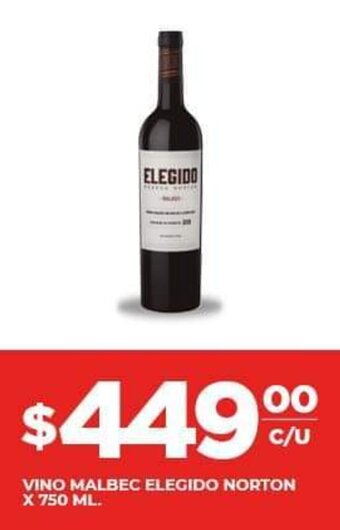 Supermercados DIA Vino Malbec Elegido Norton x 750ml oferta