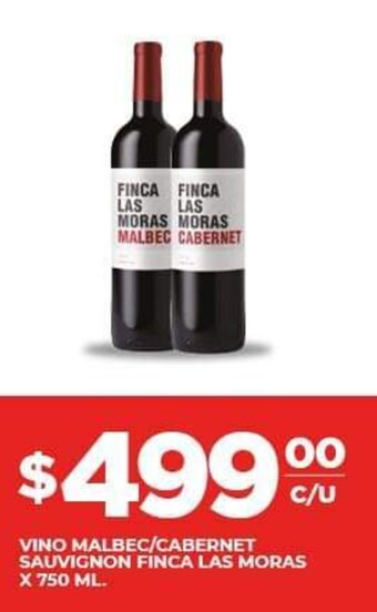 Supermercados DIA Vino Malbec/Cabernet Sauvignon Finca Las Moras x 750ml oferta