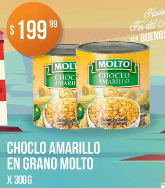 Supermercados Buenos Días Choclo Amarillo En Grano Molto x 300g oferta