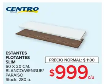 Carrefour Centro Estantes Flotantes Slim 60 x 20 cm Blanco/Wengue/Paraiso oferta