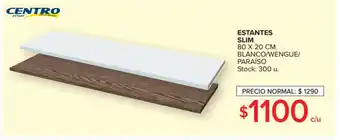 Carrefour Centro Estantes Slim 80 x 20 cm. Blanco/Wengue/Paraíso oferta
